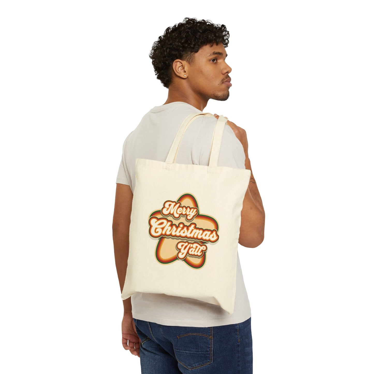 Merry Christmas Yall Retro Tote Bag