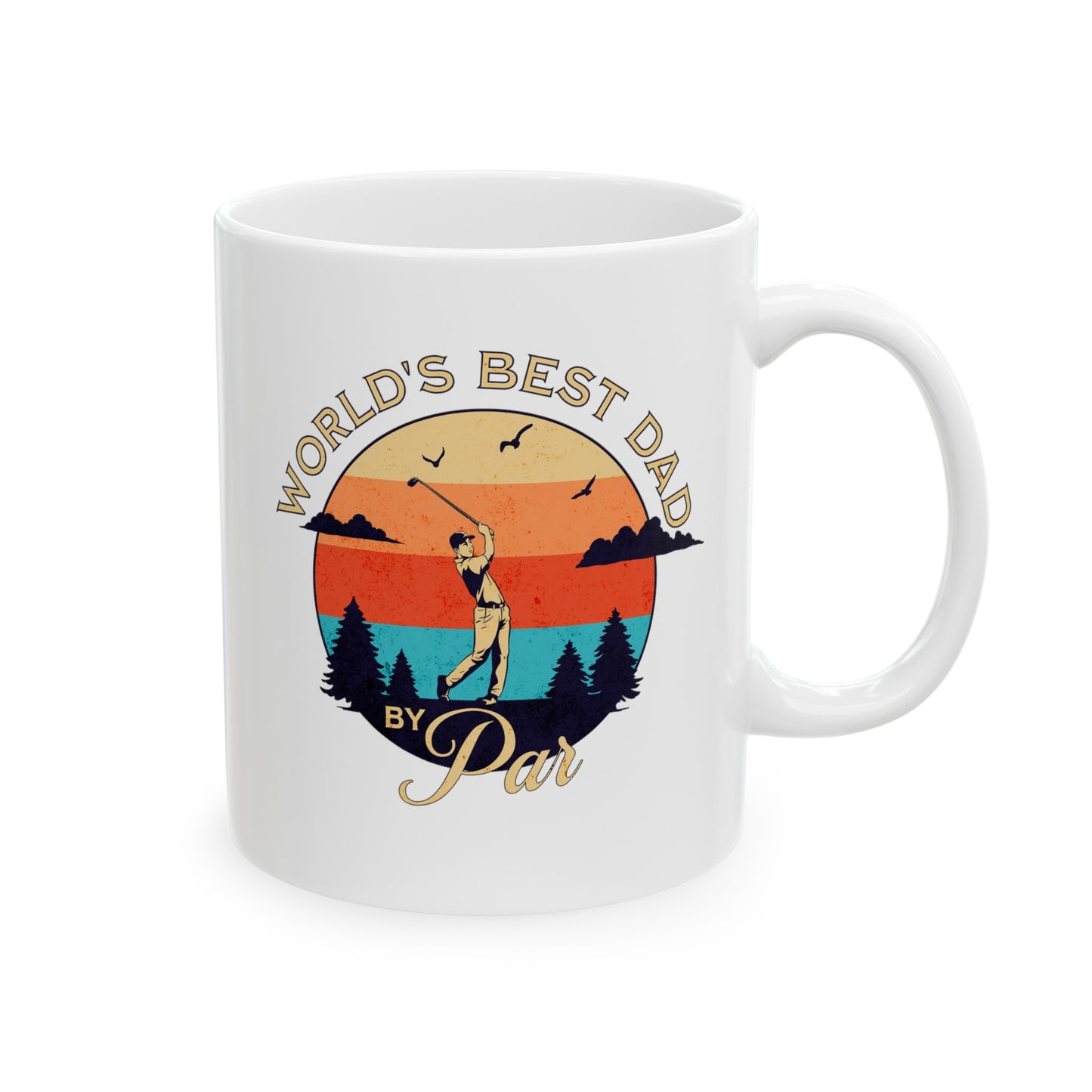 Custom Golf Mug 11oz, Best Dad by Par