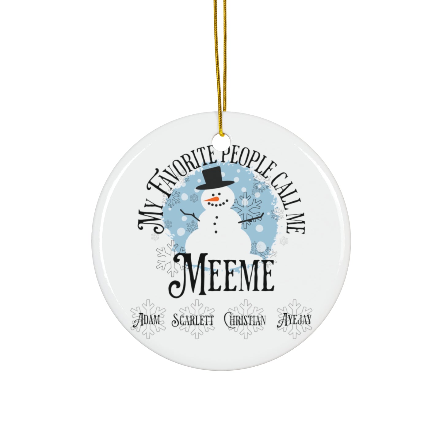 Custom Grandma Ornament with Snowman
