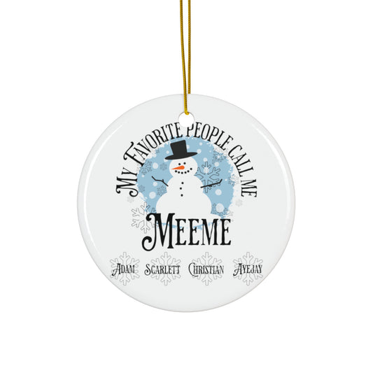 Custom Grandma Ornament with Snowman