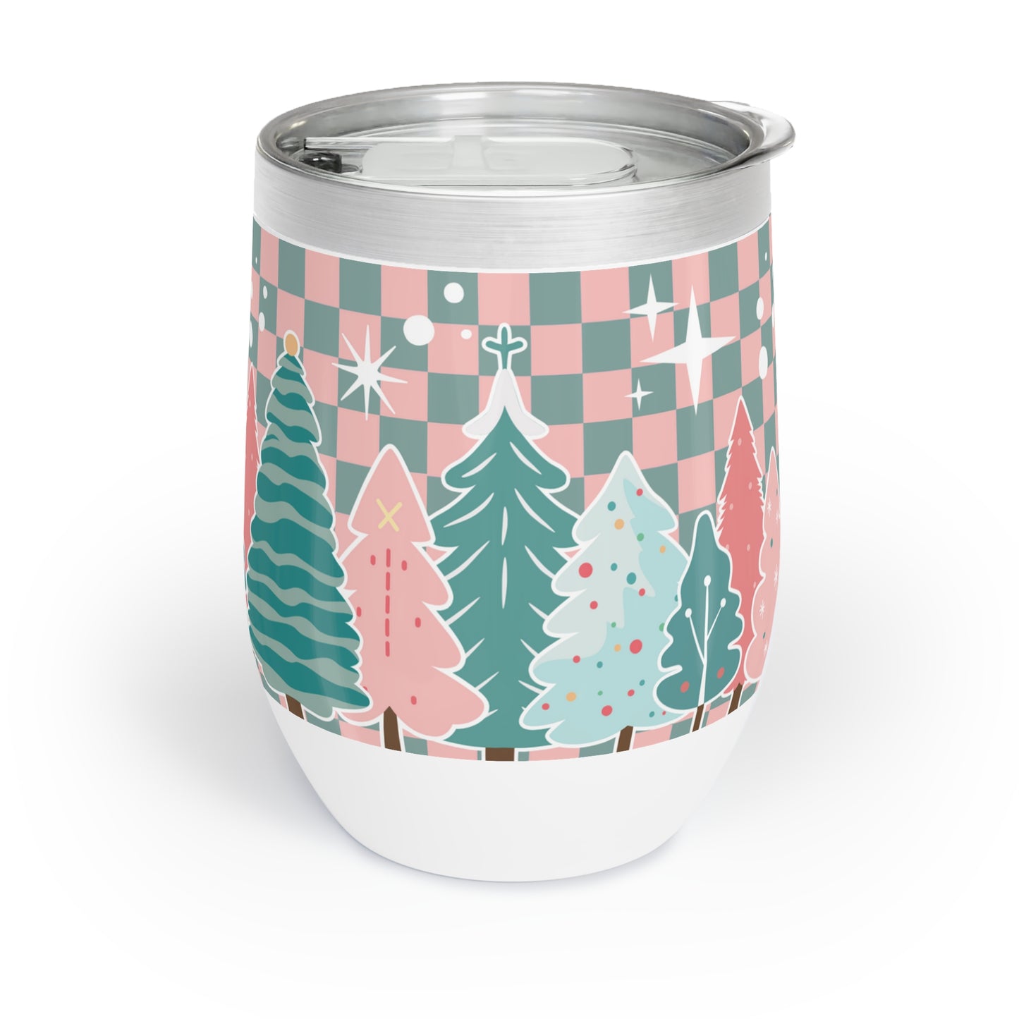 Retro Christmas Tree Wine Tumbler