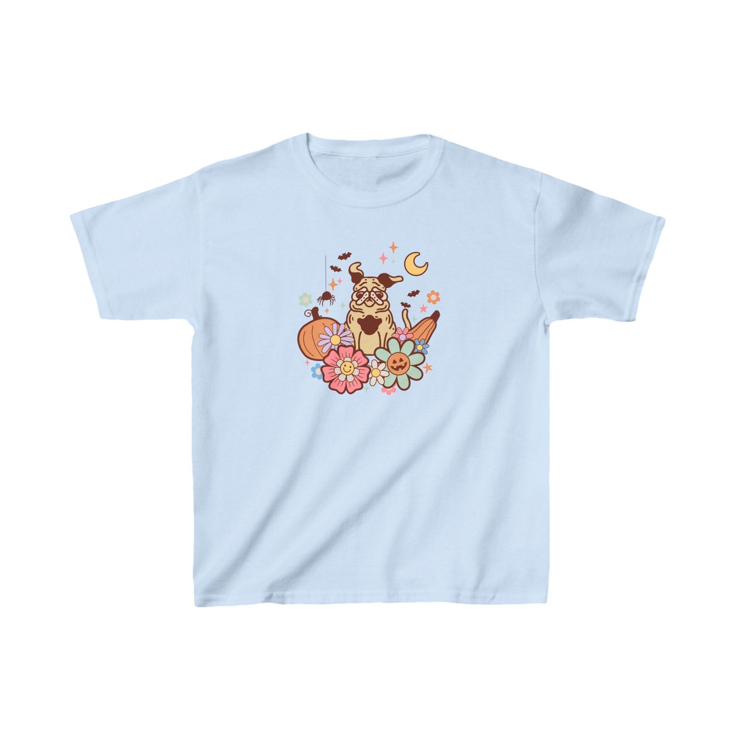 Pug Kids Tee - Spooky Pumpkin Design