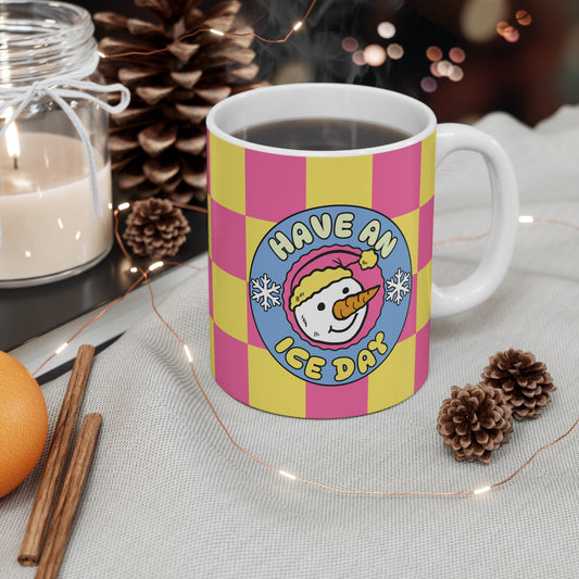 Retro Snowman Have an Ice Day Mug