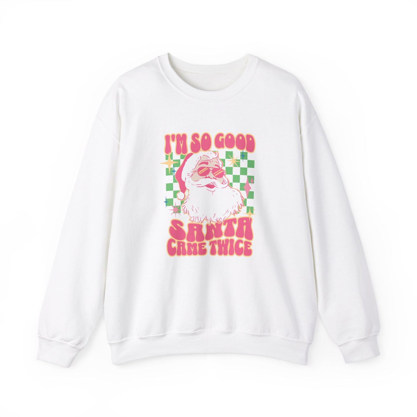 Funny Ugly Christmas Sweater- Santa Came Twice
