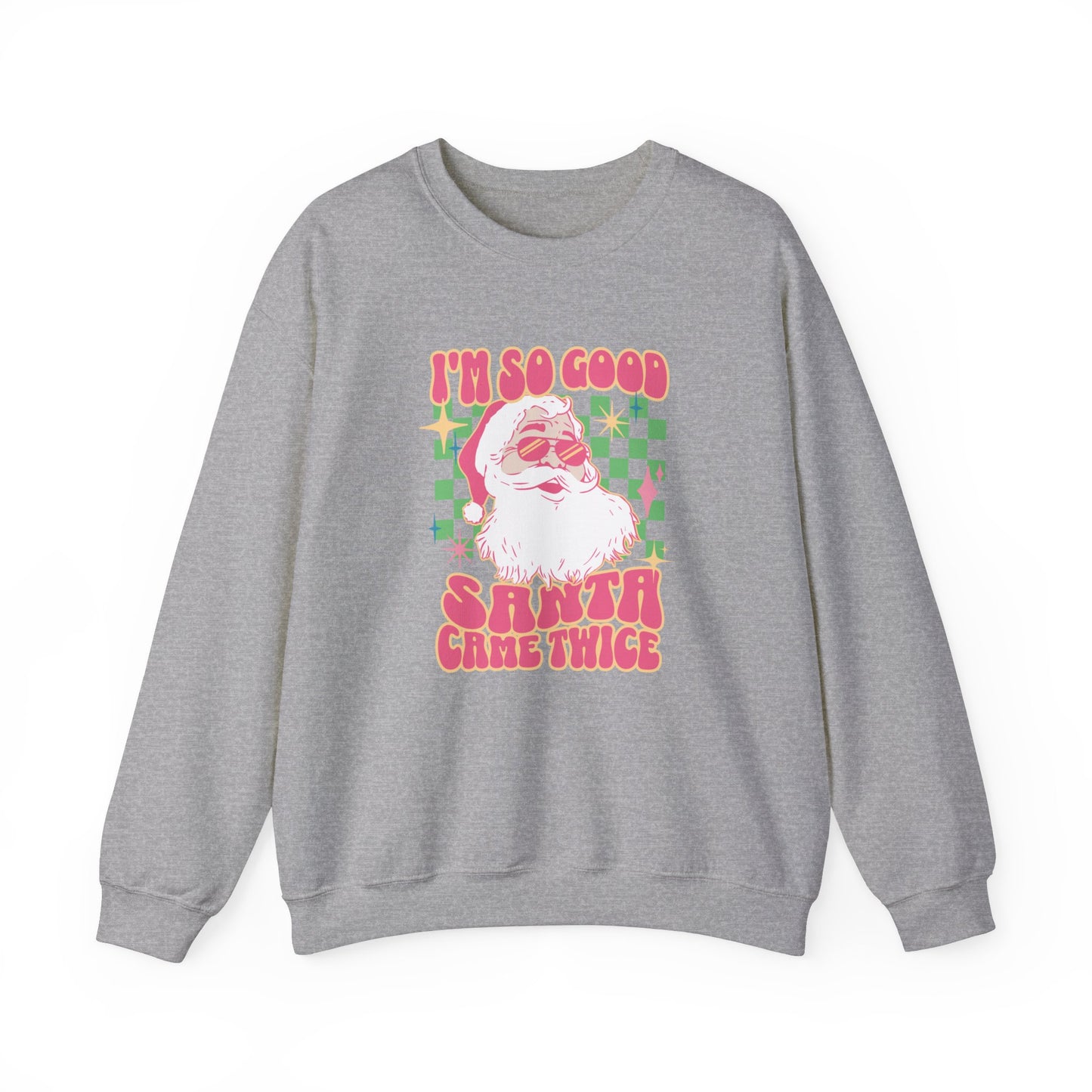 Funny Ugly Christmas Sweater- Santa Came Twice