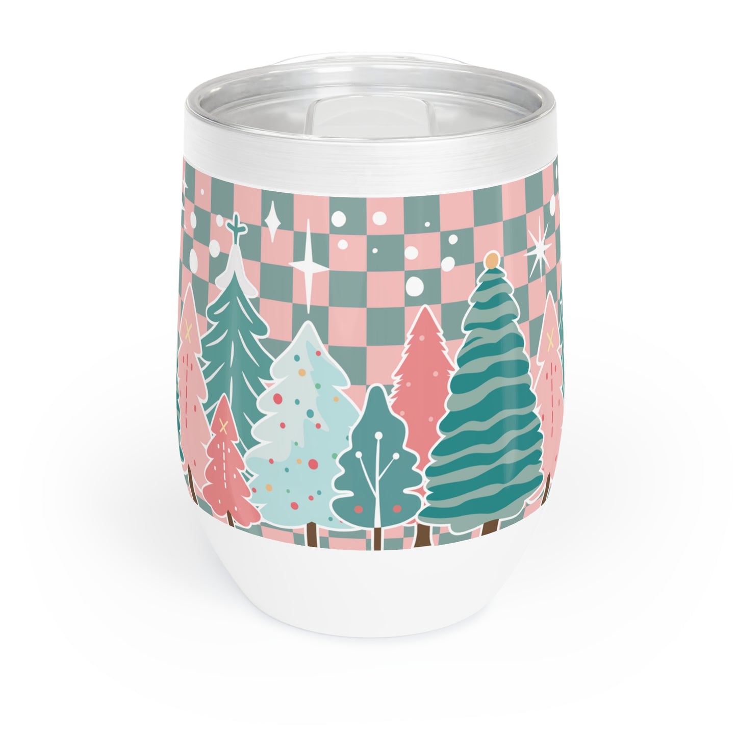 Retro Christmas Tree Wine Tumbler