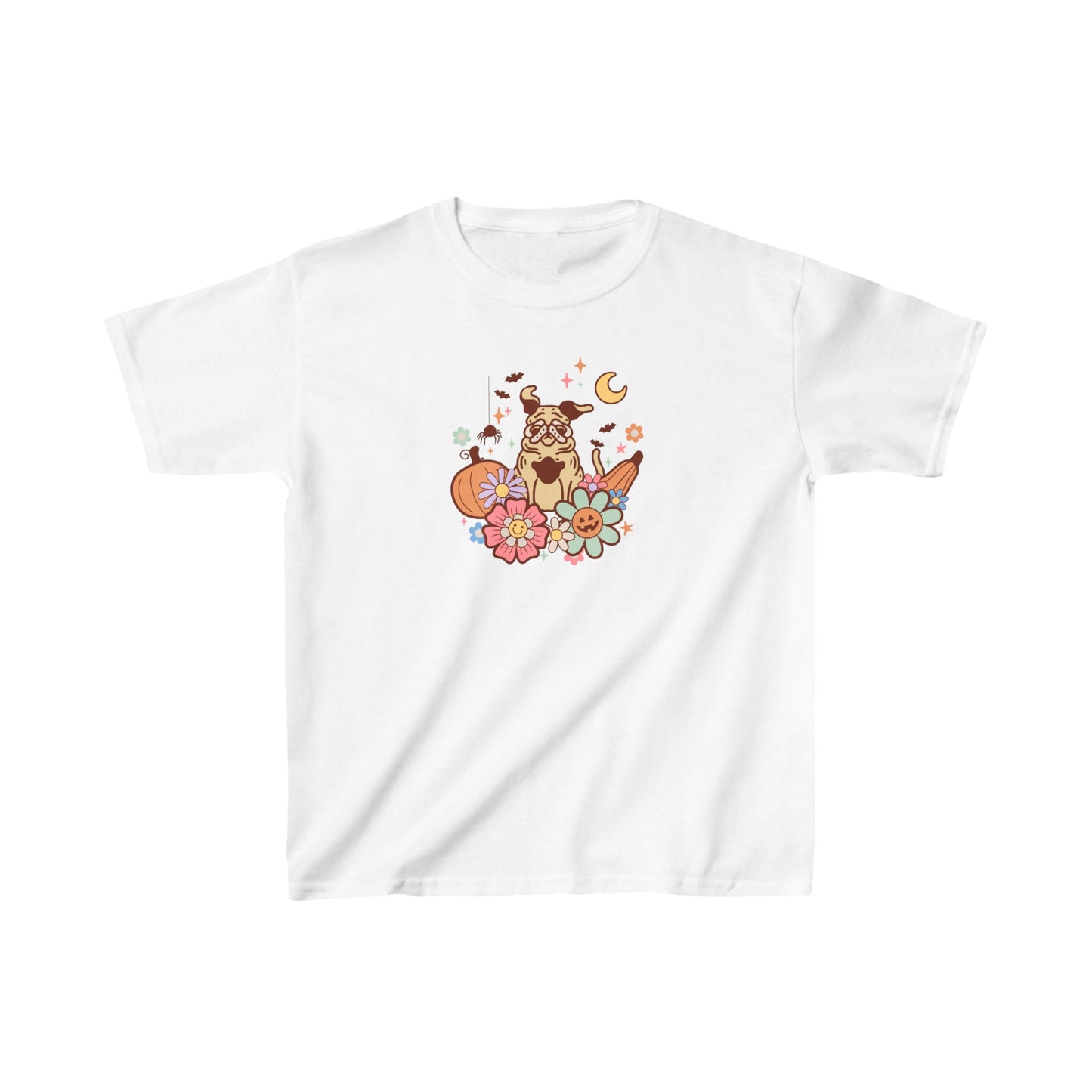 Pug Kids Tee - Spooky Pumpkin Design