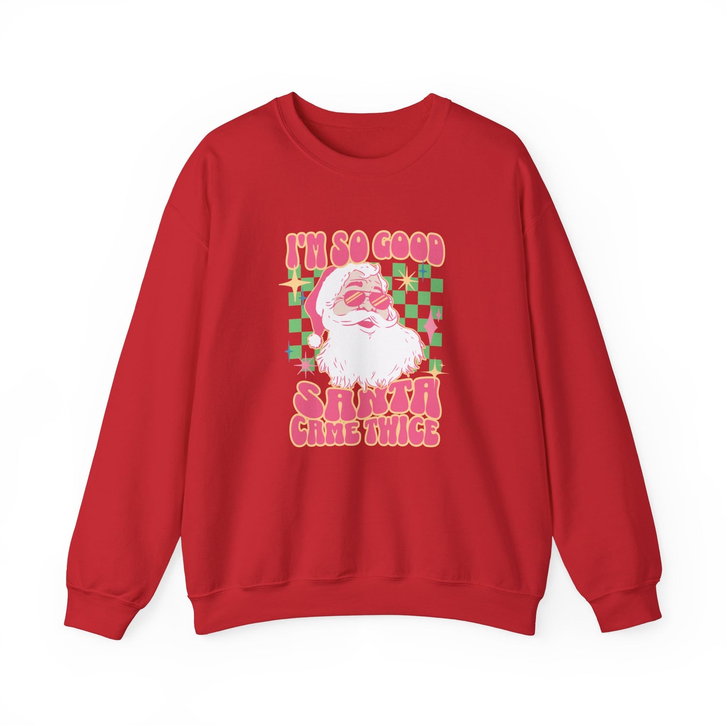 Funny Ugly Christmas Sweater- Santa Came Twice