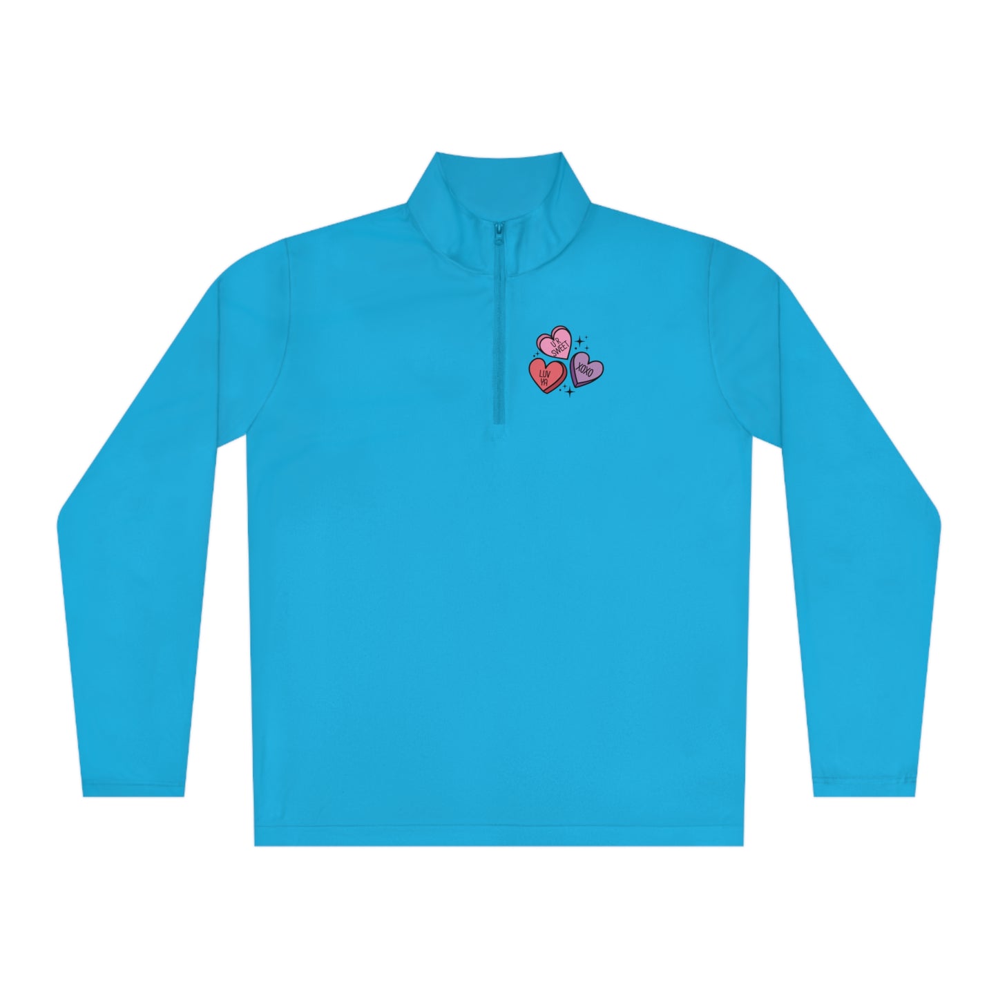 Valentine's Day Heart Quarter Zip Performance Pullover