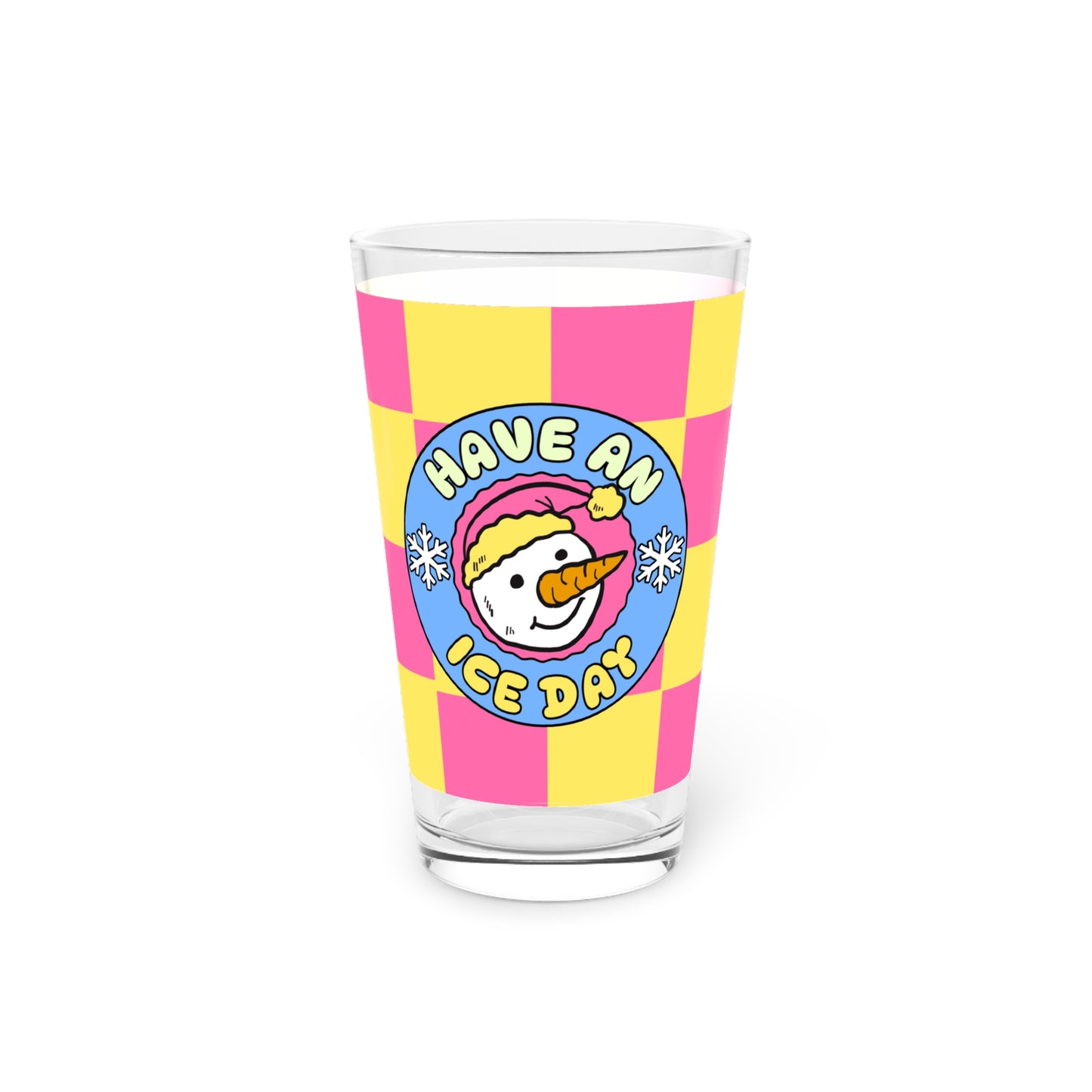 Have an Ice Day Retro Snowman Pint Glass