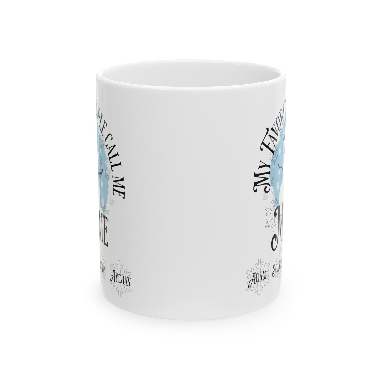 Custom Grandma Snowman Mug with Grandchildren names 11oz