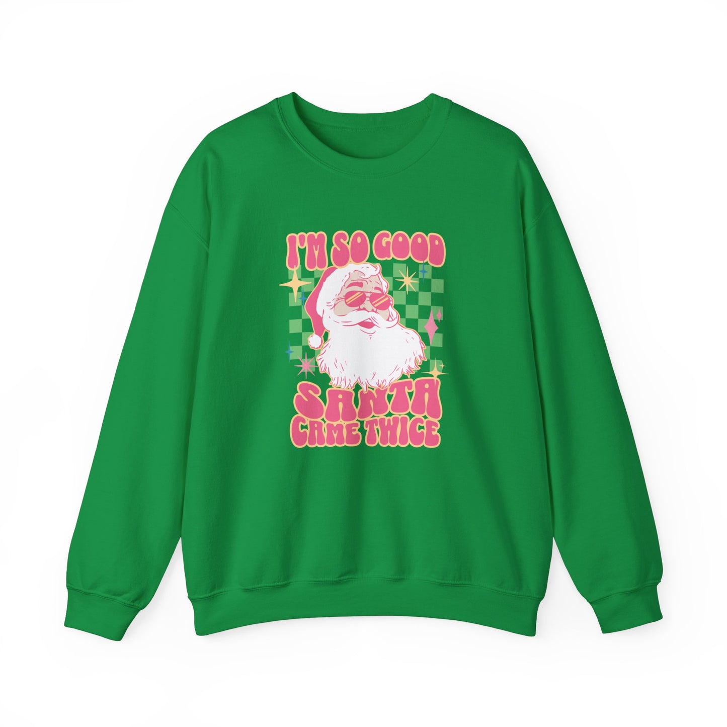 Funny Ugly Christmas Sweater- Santa Came Twice