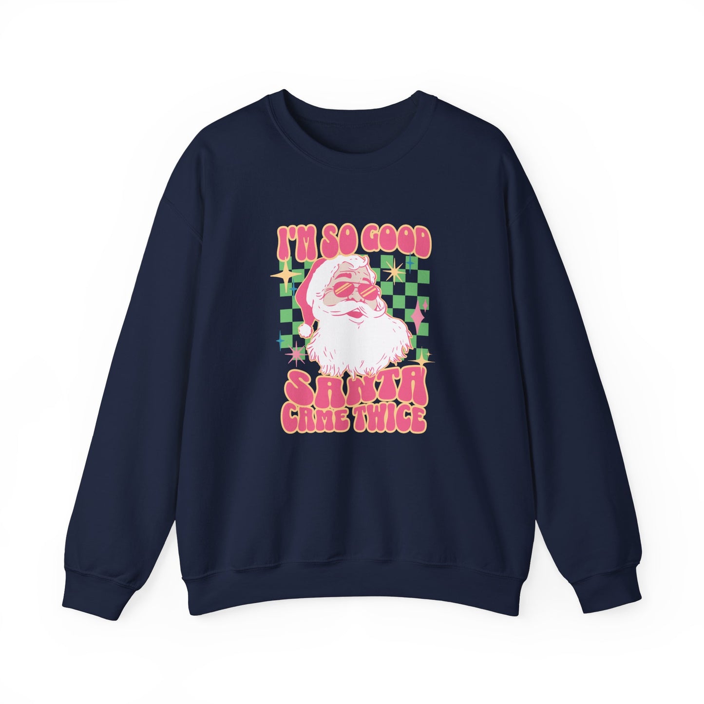 Funny Ugly Christmas Sweater- Santa Came Twice