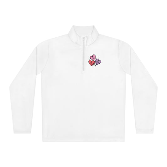 Valentine's Day Heart Quarter Zip Performance Pullover