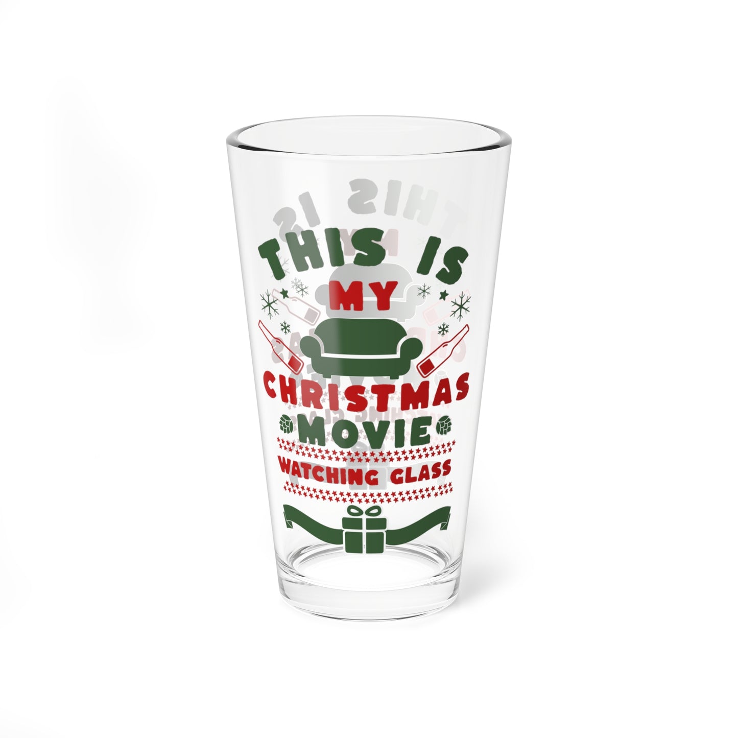 Christmas Movie Watching Beer Glass