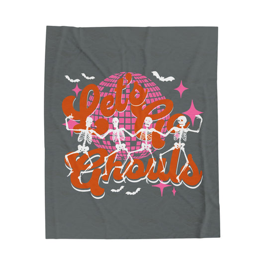 Let's Go Ghouls Halloween Velveteen Plush Blanket