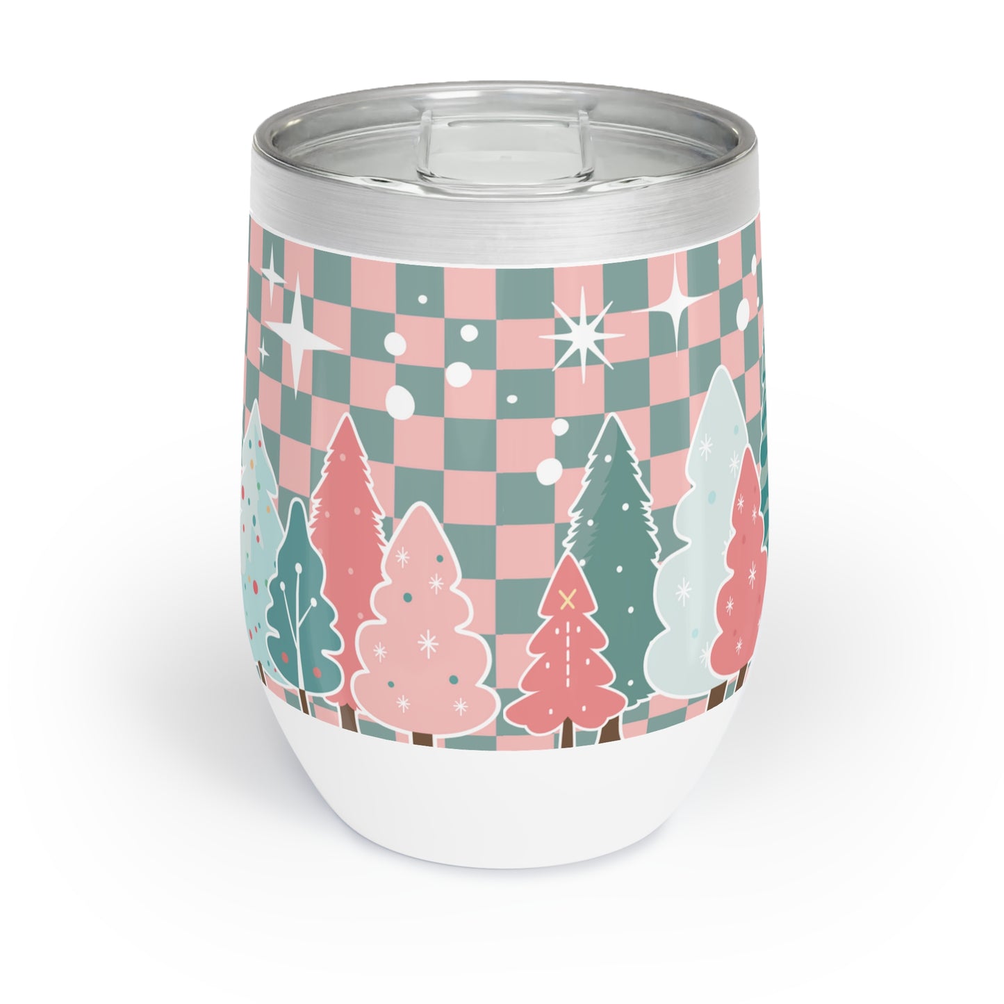 Retro Christmas Tree Wine Tumbler