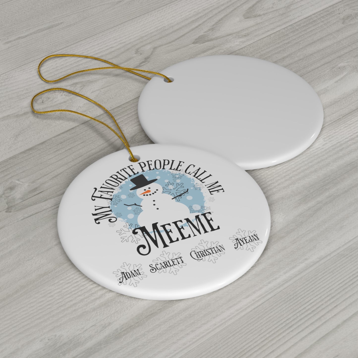 Custom Grandma Ornament with Snowman