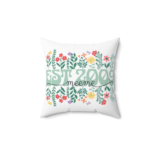 Custom Grandma/Mom Square Pillow, Floral with Established Date