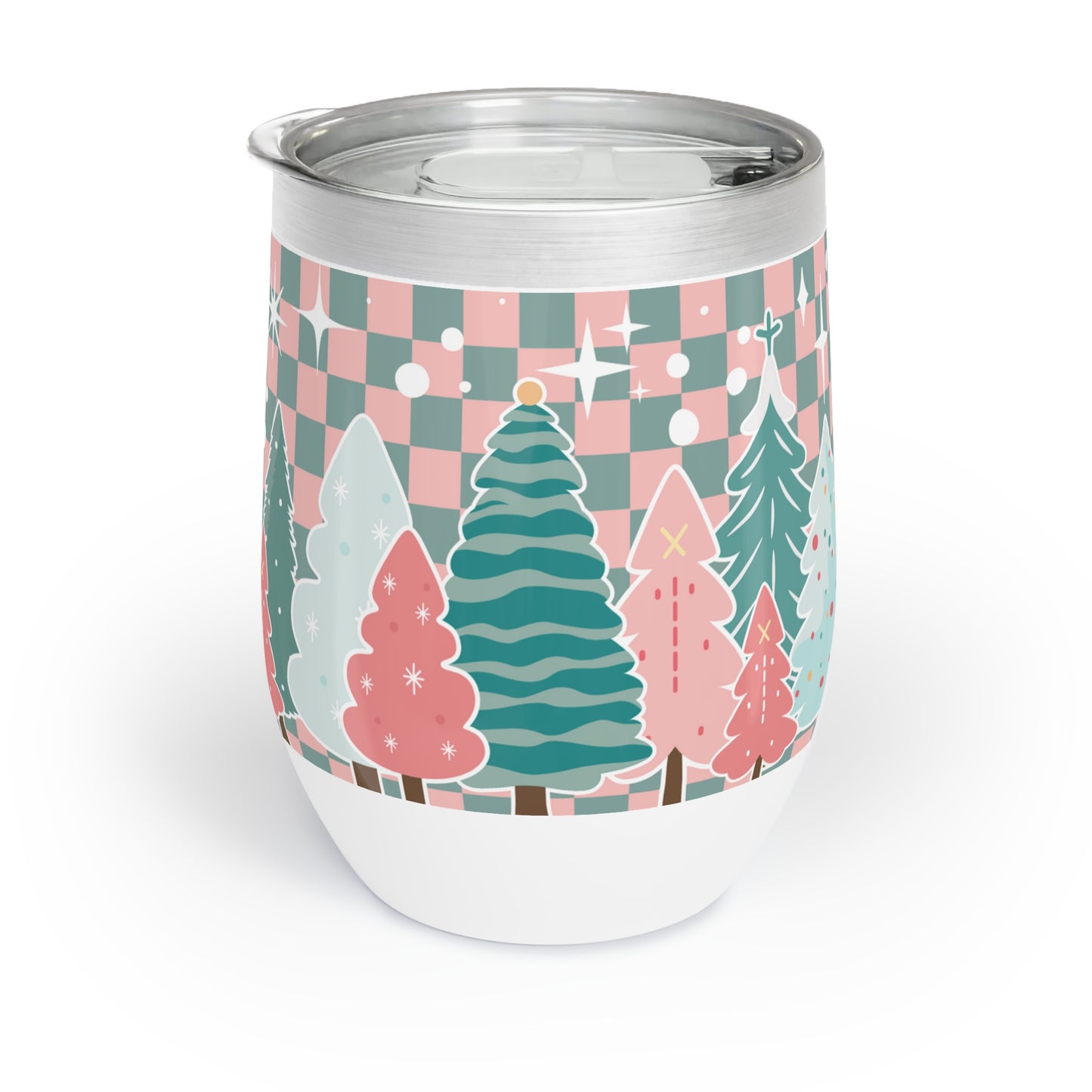 Retro Christmas Tree Wine Tumbler