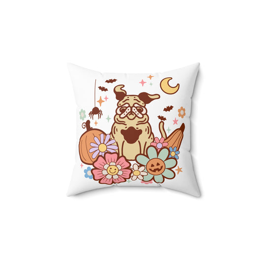 Pug Halloween Spun Polyester Square Pillow